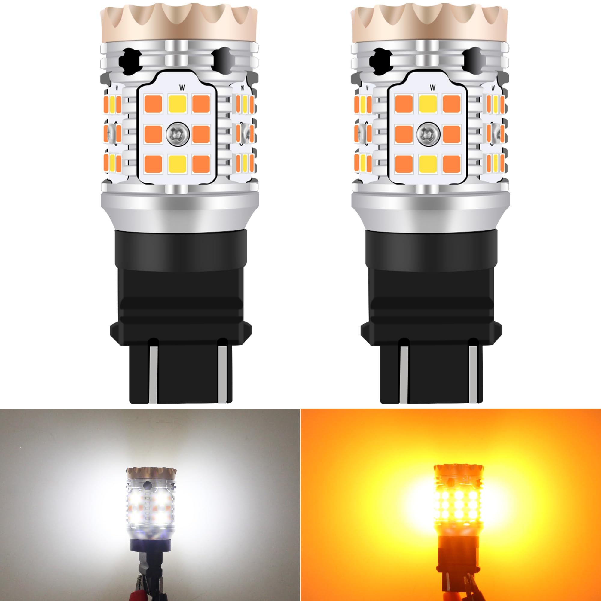 Amazon.com: GLOFE 3157 LED Bulb Switchback 3156 4157 Anti Hyper